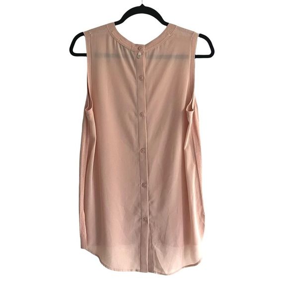 RUDSAK Sleeveless Blouse Tank Top Knit Semi-Sheer Dusty Rose Pink M - Picture 2 of 5